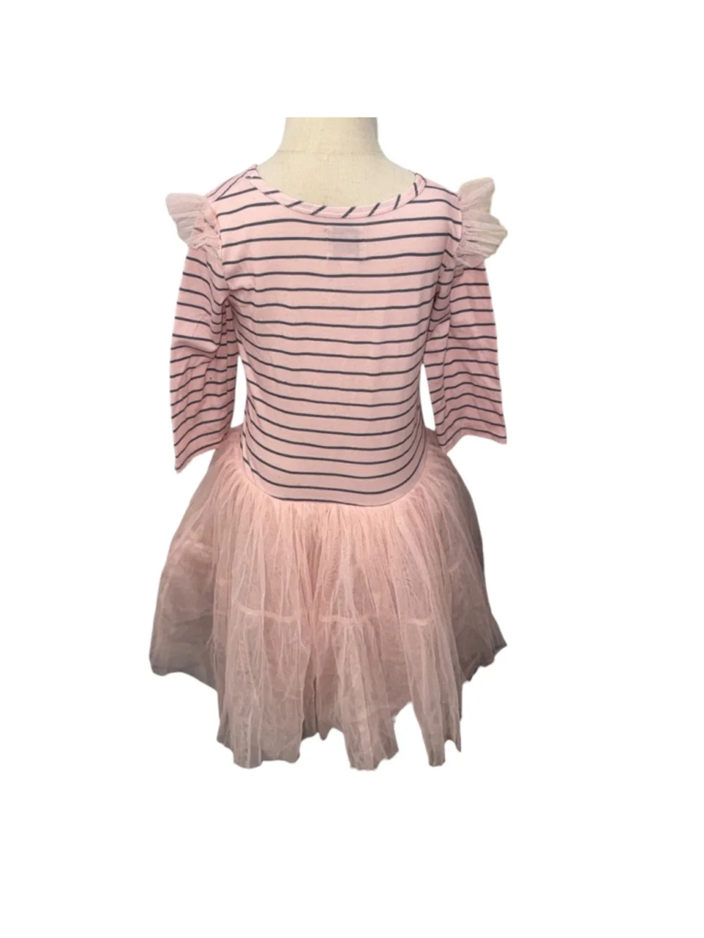 Disney Pippa & Julie Marie Cat Tutu Dress Girls 6X Pink Striped Ruffle